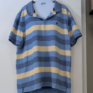 Blue and Yellow Striped IZOD Shirt
